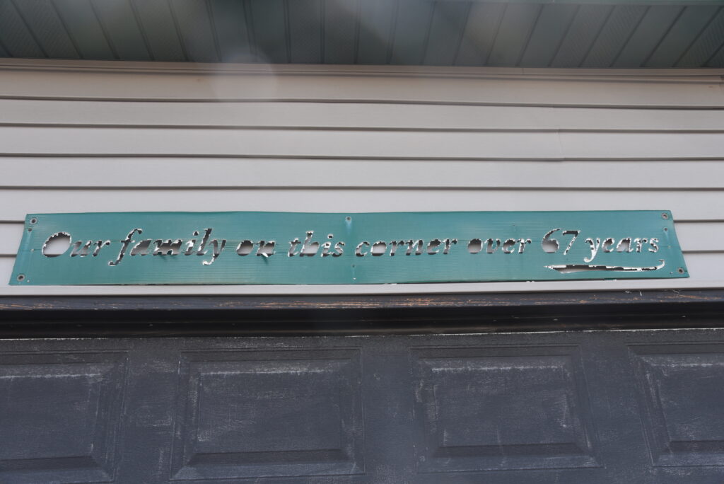 Image from home in Rondo neighborhood of Saint Paul that reads "Our family on this corner over 67 years."