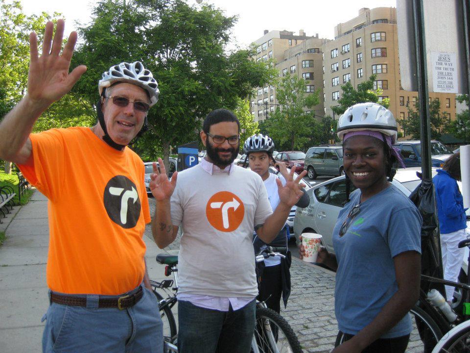 transportation alternatives staff and volunteers at a boogie down event